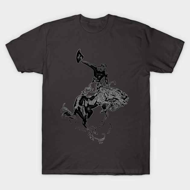 Western Era - Cowboy on Horseback 11 T-Shirt by The Black Panther